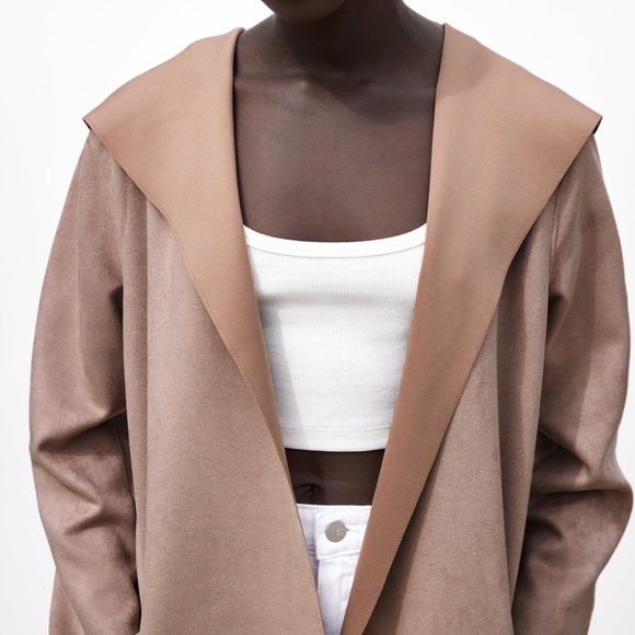 Zara Jackets & Blazers - Zara Blush lightweight suede jacket